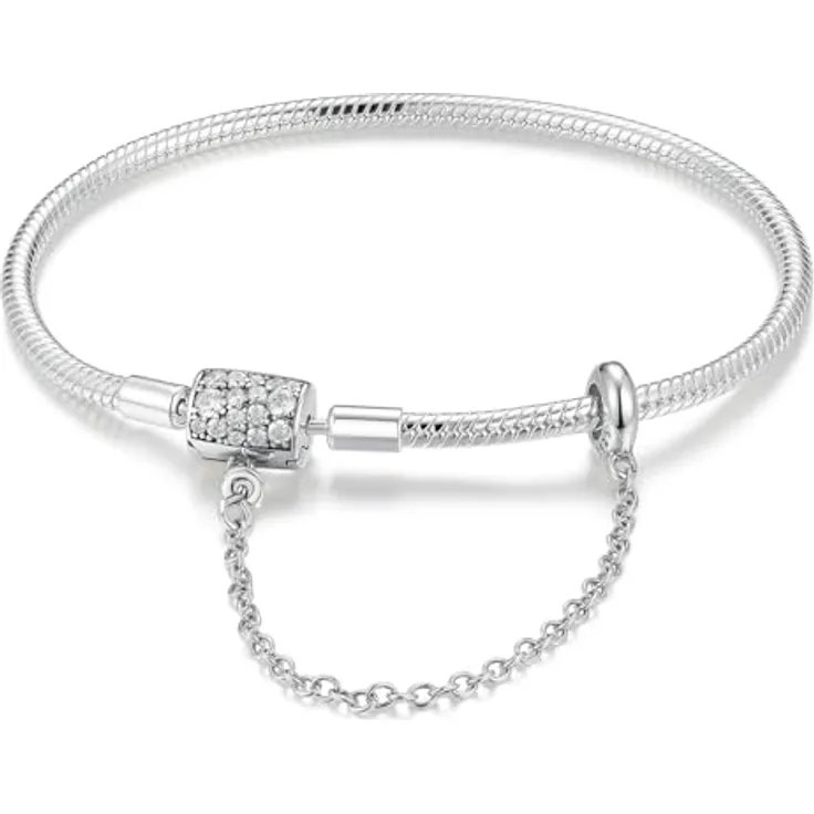 HappyStar Armkette Damen Silber 925, Armband für Beads Charms, kompatibel mit Pandora Charms, inkl. kostenloser Isolierperle und Geschenktüte