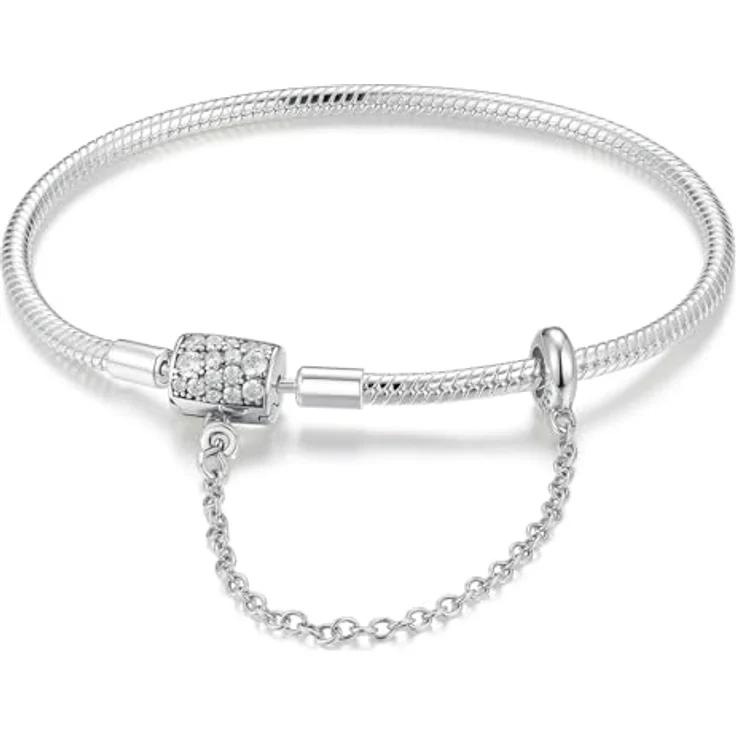 HappyStar Armkette Damen Silber 925, Armband für Beads Charms, kompatibel mit Pandora Charms, inkl. kostenloser Isolierperle und Geschenktüte – Bild 1