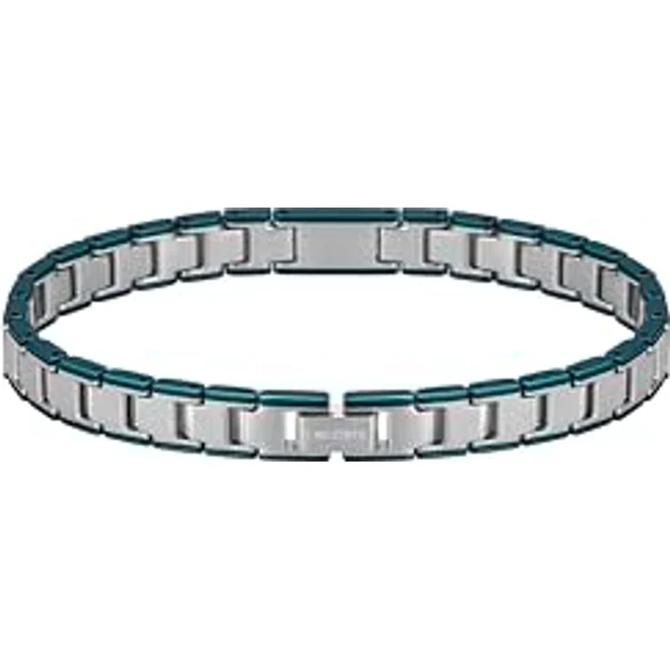 Lacoste Gliederarmband METROPOLE EDGE, Edelstahl mit grüner IP-Kantenplattierung, 190 mm – Bild 3