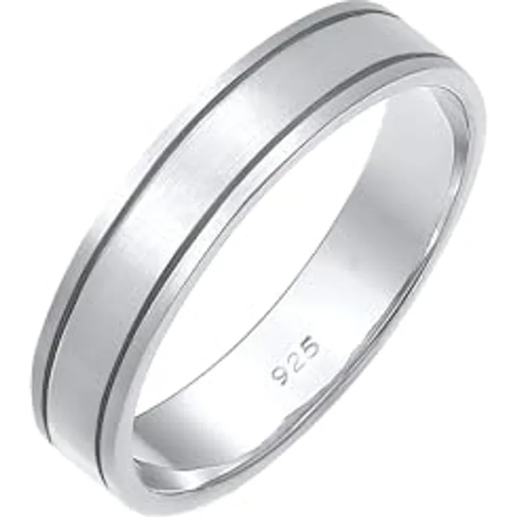 Elli PREMIUM Ring Damen Band Paar Hochzeit, 925 Sterling Silber, handgefertigt mit Geschenk-Schmuckschachtel