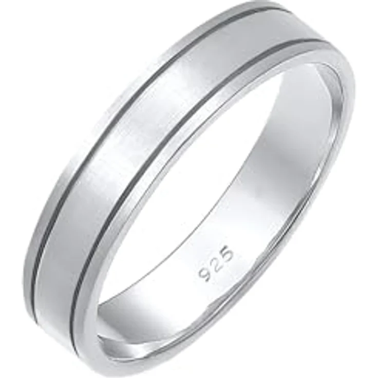 Elli PREMIUM Ring Damen Band Paar Hochzeit, 925 Sterling Silber, handgefertigt mit Geschenk-Schmuckschachtel – Bild 1