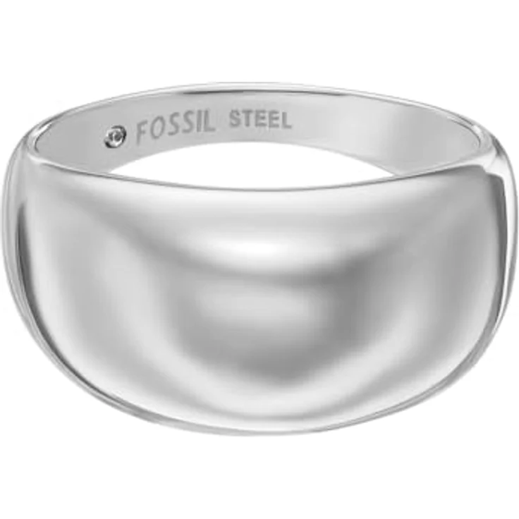 FOSSIL Damen-Edelstahlband Ring, Größe 7, Ankersilber, poliert aus rostfreiem Stahl – Bild 1