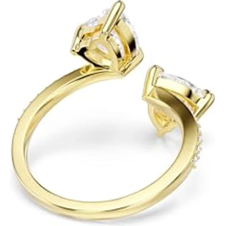 Swarovski Mesmera Attract Offener Ring, Herzschliff, Pavé, Herz, Weiß, Goldlegierungsschicht – Bild 4