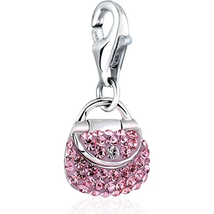 Nenalina Handtasche Karabiner Charm Anhänger für Bettelarmband, 925 Sterling Silber, vielseitig kombinierbar, Echtheitsstempel – Bild 1