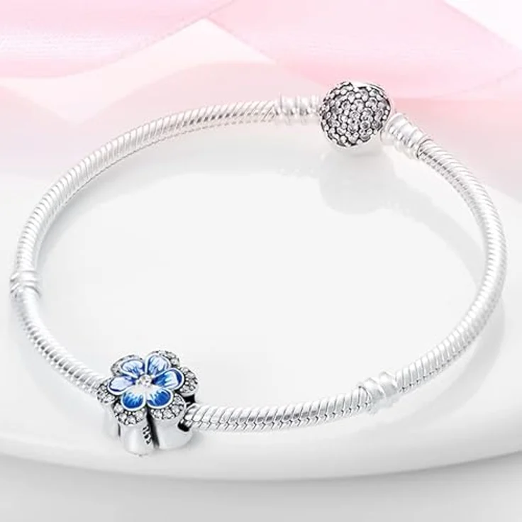Pandach Damen Charm Anhänger, 925 Sterling Silber mit Zirkonia, kompatibel mit europäischen Armbändern und Halsketten, ideales Geschenk für Frauen und Mädchen – Bild 3