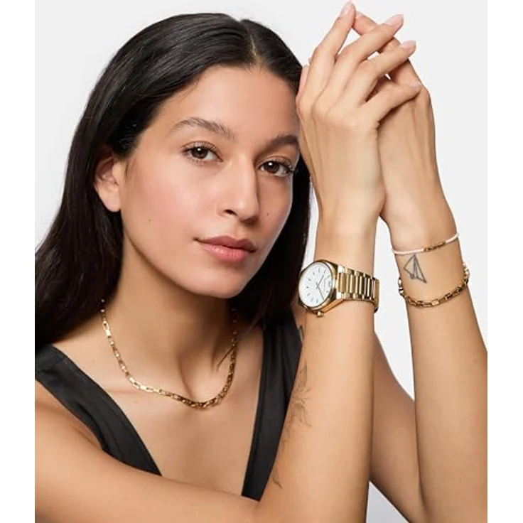 Tamaris Armband Glasperle TJ-0557-B-21, Damenarmband aus Edelstahl IP Gold mit Zugbandverschluss, 21 cm – Bild 3