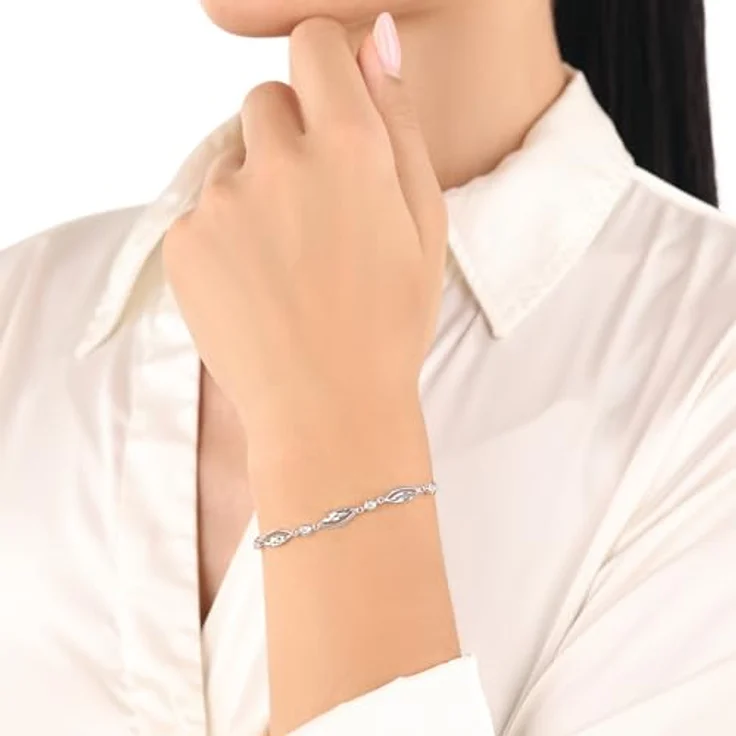 Amor Damen-Armband, Sterling Silber 925, verstellbar mit synthetischen Zirkonia, rhodiniert, 17,5 cm + 3 cm Verlängerung – Bild 2