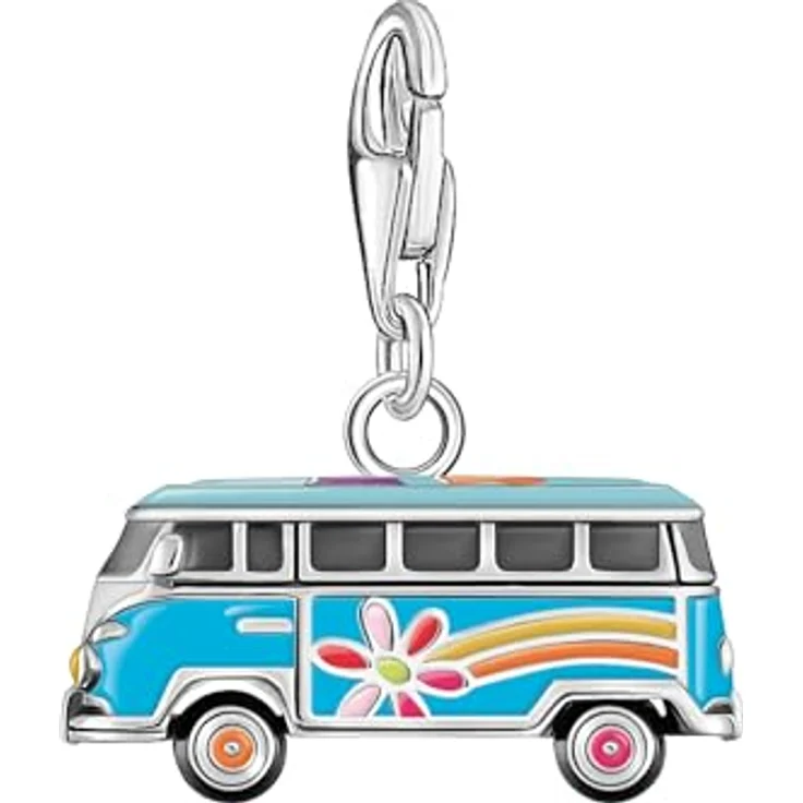 THOMAS SABO Charm-Anhänger Original Volkswagen Hippie-Bus, Silber, aus 925 Recyceltem Silber, Höhe 18,50 mm, Breite 17,00 mm, Karabinerverschluss – Bild 3