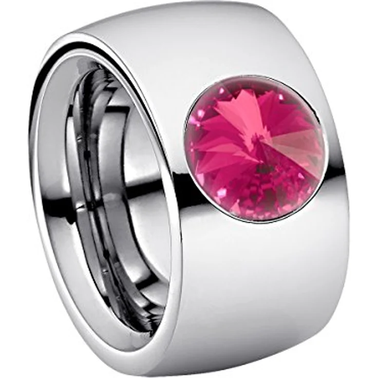 Heideman Damen-Ring coma 14, Hochglanzpolierter Edelstahlring mit Zirkonia, 10mm, rosé, Größe 58 (18.5) – Bild 1