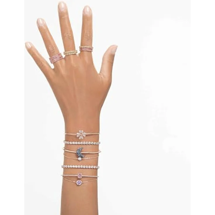 Swarovski Matrix Tennis, Damen-Armband mit Rundschliff, Weiß, Roségold-Legierungsschicht – Bild 5