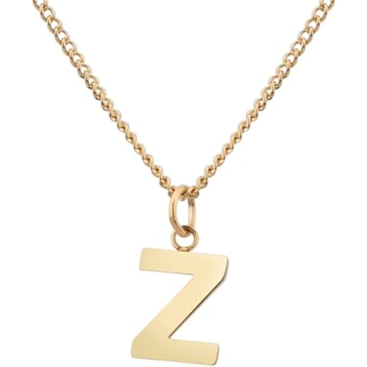 GD GOOD.designs Halskette mit Buchstaben Anhänger Z, verstellbar, 42 cm + 5 cm, 316L Edelstahl mit 18K Vergoldung, hautverträglich, wasserfest - Geschenk für Sie und Ihn – Bild 1