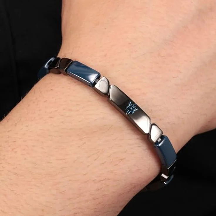 Maserati Herren Armband JEWELS Kollektion, Edelstahl und Keramik, grau und blau PVD, 22 cm, Clipverschluss, 2 Jahre Garantie – Bild 5