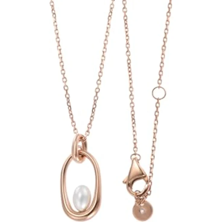 Skagen Damenkette Agnethe Anhänger aus Edelstahl, roségoldfarben mit Karabinerverschluss – Bild 3