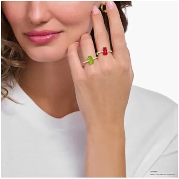 THOMAS SABO Damenring 925er Silber mit Zirkonia, Größe 54, Grün – Bild 3