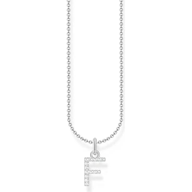 THOMAS SABO Halskette Buchstabe F, 925 Sterling Silber mit Zirkonia, Damen Schmuck – Bild 2