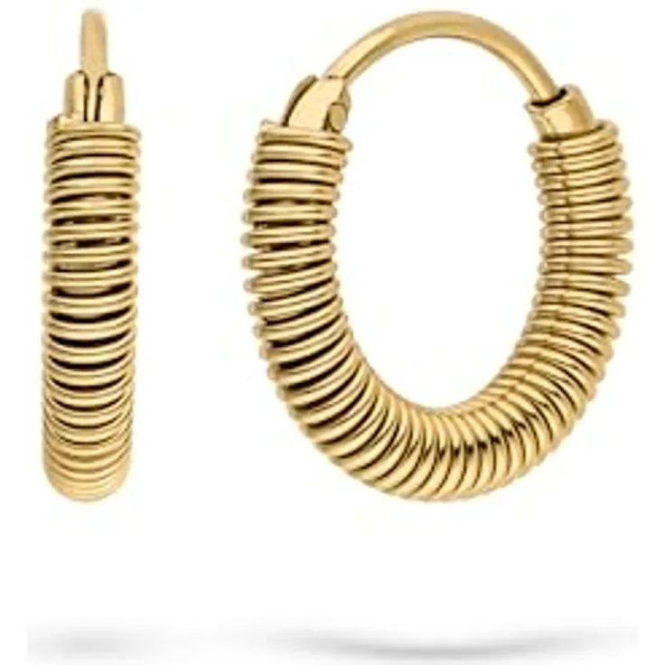 LIEBESKIND BERLIN Twist Creole, Edelstahl IP Gold, 1,7 cm, Scharnierverschluss, wasserfest & hautfreundlich