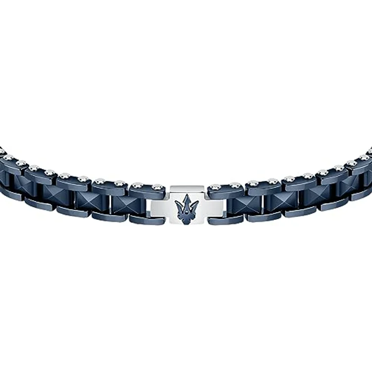 Maserati Ceramic Herren Armband aus Stahl und Keramik, IP blau, 21,5 cm mit Clip-Verschluss - JM422ATZ14 – Bild 2