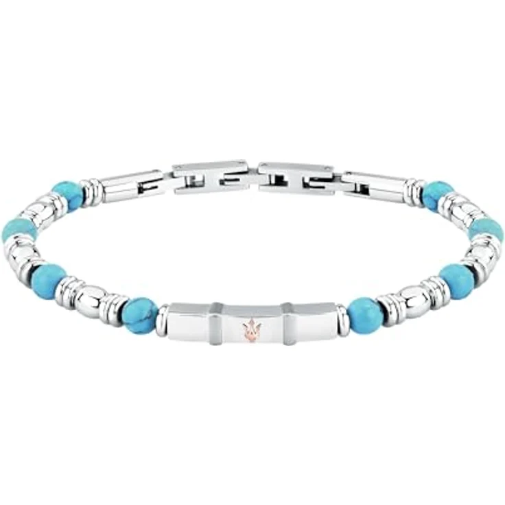 Maserati Herrenarmband ICONIC, Stahlarmband mit Steinen, 21,5 cm, praktische Verschluss-Mechanik – Bild 1