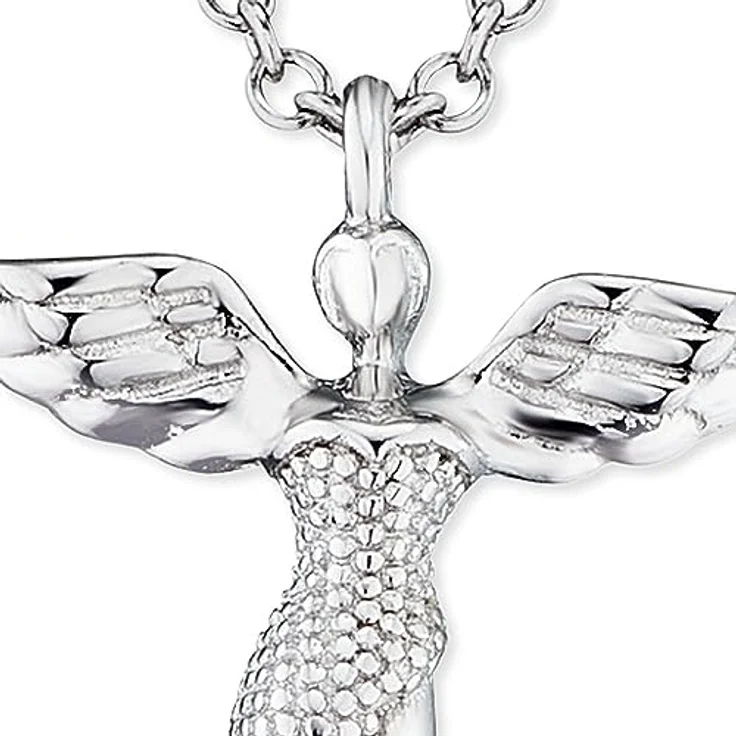 Engelsrufer Halskette Damen, Sterling Silber mit Engel Anhänger und Silberperlen, verstellbar in zwei Längen, nickelfrei, Allergiker freundlich – Bild 2