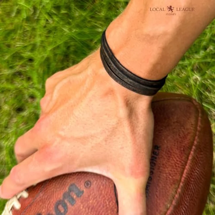 LOCAL LEAGUE Leder-Wickelarmband 'SURF CREW HAWAII', verstellbar bis 95 cm, handgemacht in Europa, aus echtem Leder in Kaffeeschwarz – Bild 3