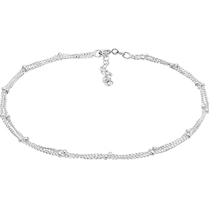 Elli Fußkette mit Kugeln, zeitloses 925 Silber Schmuckstück für das Fußgelenk