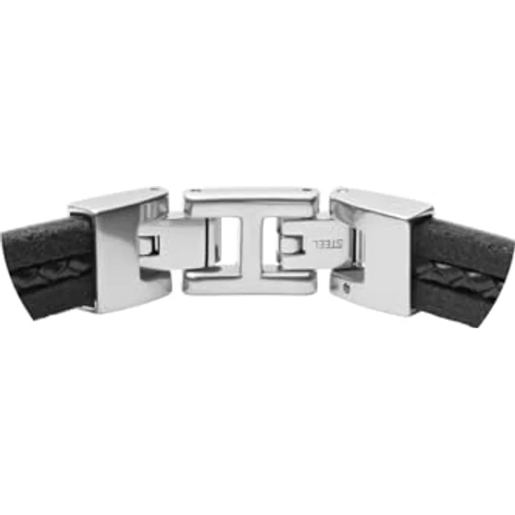 FOSSIL Herrenarmband aus Leder, Schwarz, mit Faltverschluss, Länge 180 mm und 195 mm – Bild 3