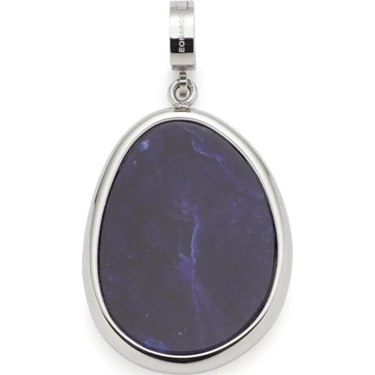 JEWELS BY LEONARDO Anhänger Clip & Mix Prilla, silberfarbener Edelstahl mit blauer Sodalith-Scheibe, 4,2 x 2,2 x 0,8 cm, Schmuck Geschenk für Frauen, 024557