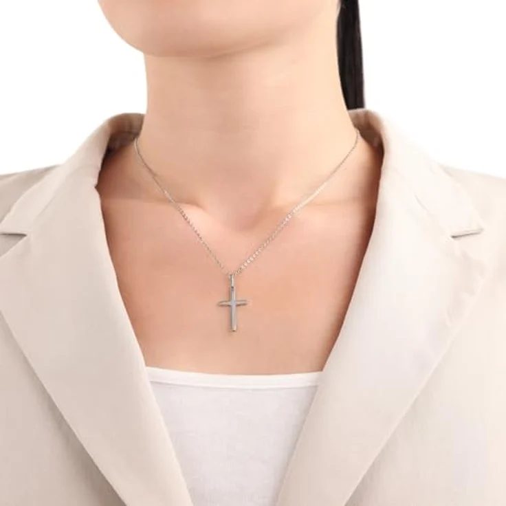 Amor Motivanhänger 925 Sterling Silber Unisex Kreuz, 2,9 cm, in Geschenkbox, für Damen und Herren – Bild 3