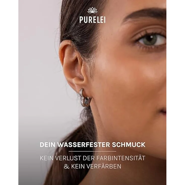 Purelei Glitter Heart Ohrringe (Silber) – Wasserfeste Damenohrringe aus langlebigem Edelstahl, 16 x 17 mm, eleganter Modeschmuck für individuellen Stil – Bild 5