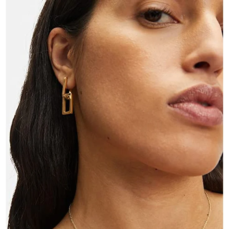 LIEBESKIND BERLIN Damen Ohrringe, Edelstahl mit Link-Chain Details, 1,5-3 cm, Ohrhänger mit Schanierverschluss – Bild 5