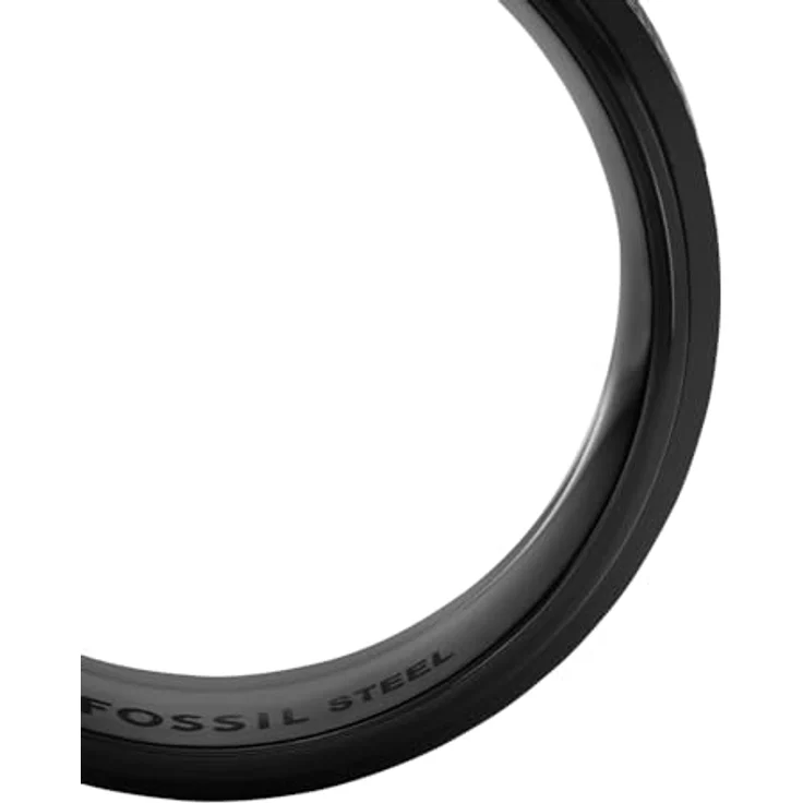 Fossil Herren-Edelstahlband Ring, Schwarz, Matt und glänzend, Größen 18-21 – Bild 4