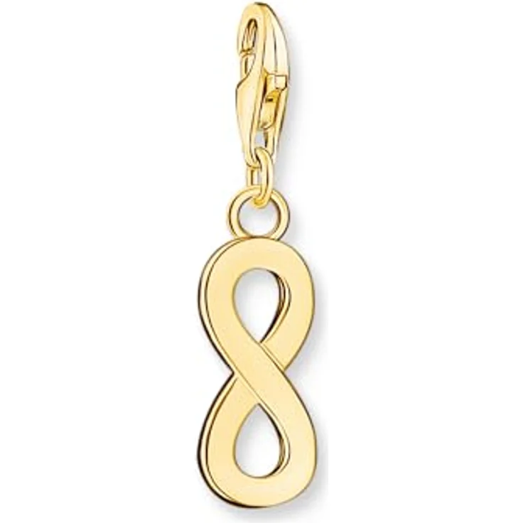 THOMAS SABO Charm-Anhänger Unendlichkeitszeichen, 18 Karat vergoldetes Silber, 925er Sterlingsilber, Karabinerhaken – Bild 1