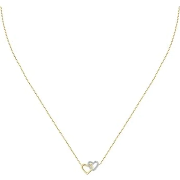 FAVS Damen-Halskette 375er Gelbgold und Weißgold mit 15 Zirkonia, One Size, 89149037 – Bild 1