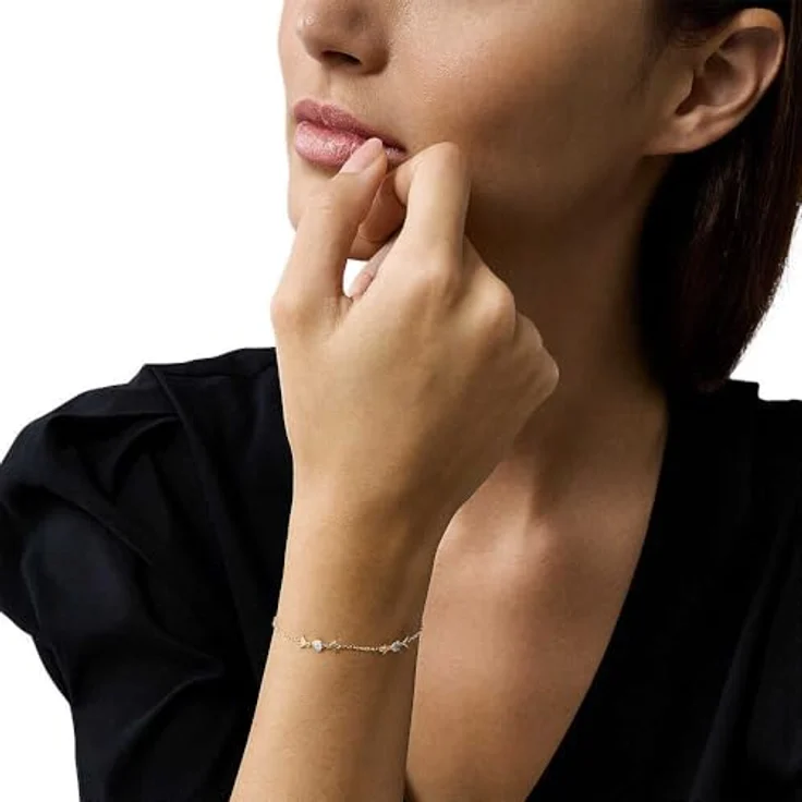 Emporio Armani Damenarmband, Sterlingsilber mit Karabiner- und Schieberverschluss, Gelbgold – Bild 2