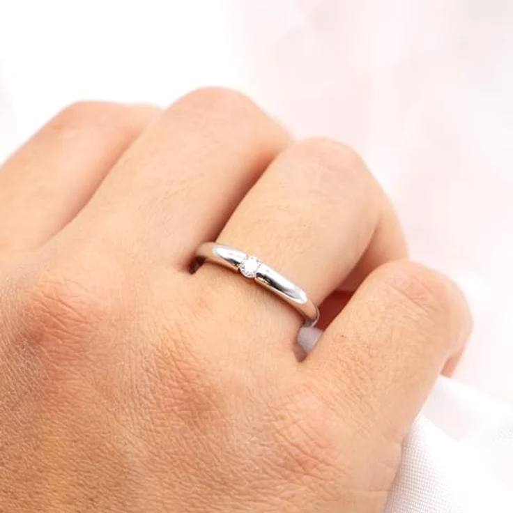 Zeeme Damen Ring 925/- Sterling Silber, rhodiniert mit weißen Zirkonia, glänzend, inkl. Etui – Bild 3