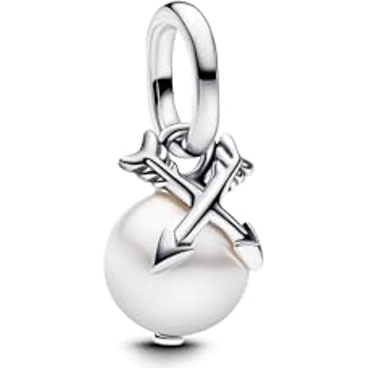 PANDORA ME Perle & Pfeile Mini-Charm-Anhänger, Sterling Silber mit lackierter Perle, kompatibel mit Moments, 793687C01 – Bild 1