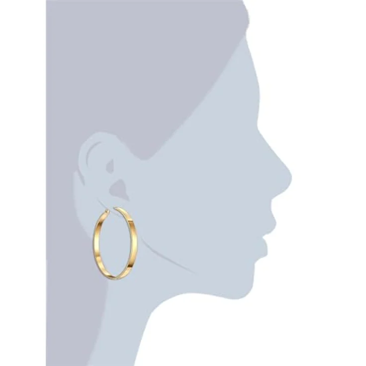 Lulu & Jane Damen Creolen, hochglanzpolierte Metall-Legierung, gelbgold, 59,9 mm – Bild 4