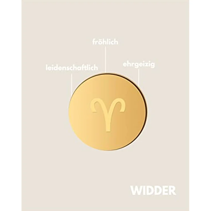 GD GOOD.designs Sternzeichen Kette Widder Gold 18 Karat - Wasserfest, Vergoldete Edelstahl Halskette mit Horoskop Anhänger für Damen, Längenverstellbar – Bild 2
