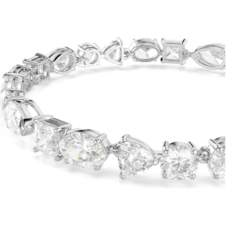 Swarovski Mesmera Armband, rhodiniertes Damenarmband mit weißen Zirkonia, 15.5-20.5 cm, 0.5 cm breit, Karabinerschließe – Bild 4