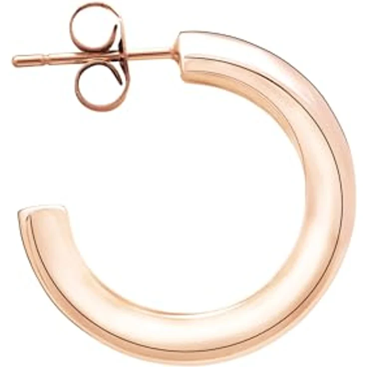 Liebeskind Berlin Creole LJ-1652-E-20, Edelstahl Ohrringe in IP Roségold, 2 cm, Steckverschluss – Bild 2