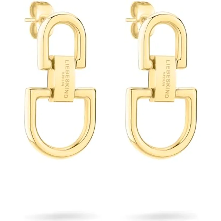 Liebeskind Berlin The D-Link, Paar Ohrstecker aus Edelstahl im verknoteten Design, grau
