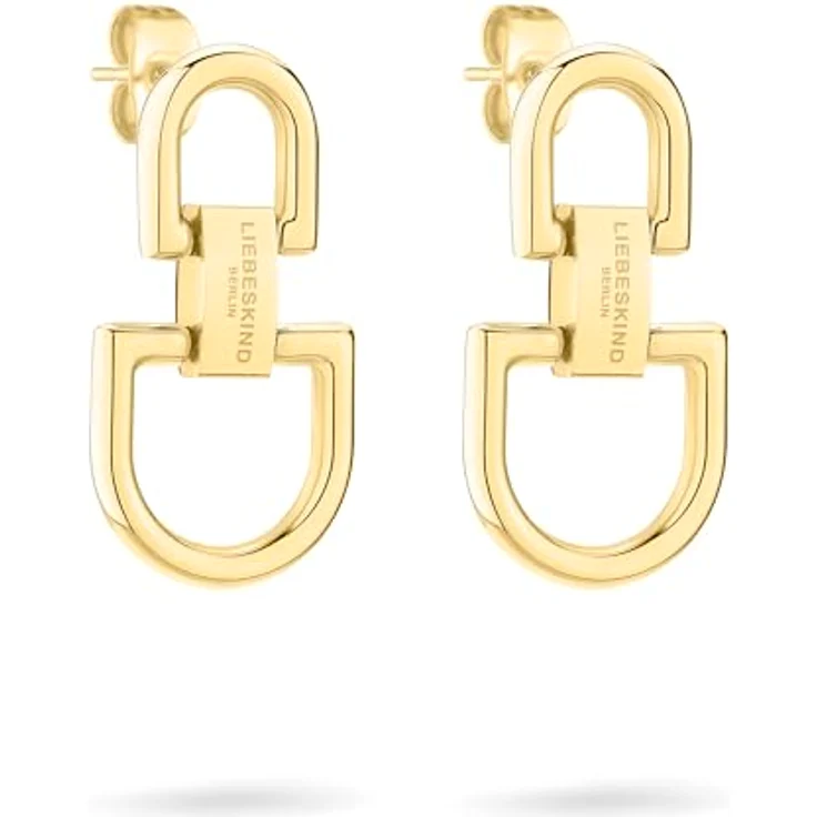 Liebeskind Berlin The D-Link, Paar Ohrstecker aus Edelstahl im verknoteten Design, grau – Bild 1