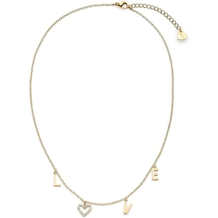 s.Oliver Necklace, Elegante Halskette aus poliertem Edelstahl, IP Gold, 47 cm, wasserfest & hautfreundlich – Bild 3