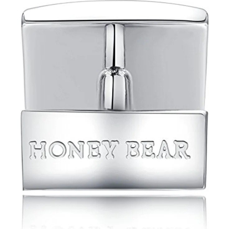 HONEY BEAR Herren Hochzeit Manschettenknöpfe, Cufflinks aus Kupfermessing mit korrosionsgeschütztem Stahl, Silber, 18mm x 11mm, handmodelliert – Bild 4