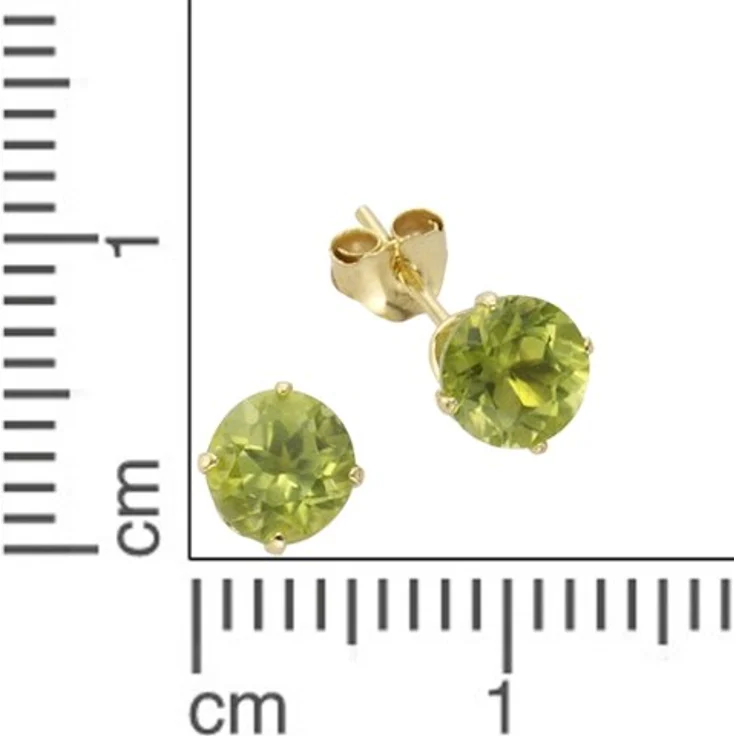 Fascination by Ellen K. Ohrstecker Gold 333, Damenohrringe mit 5mm Peridot-Steinen in Grün – Bild 2