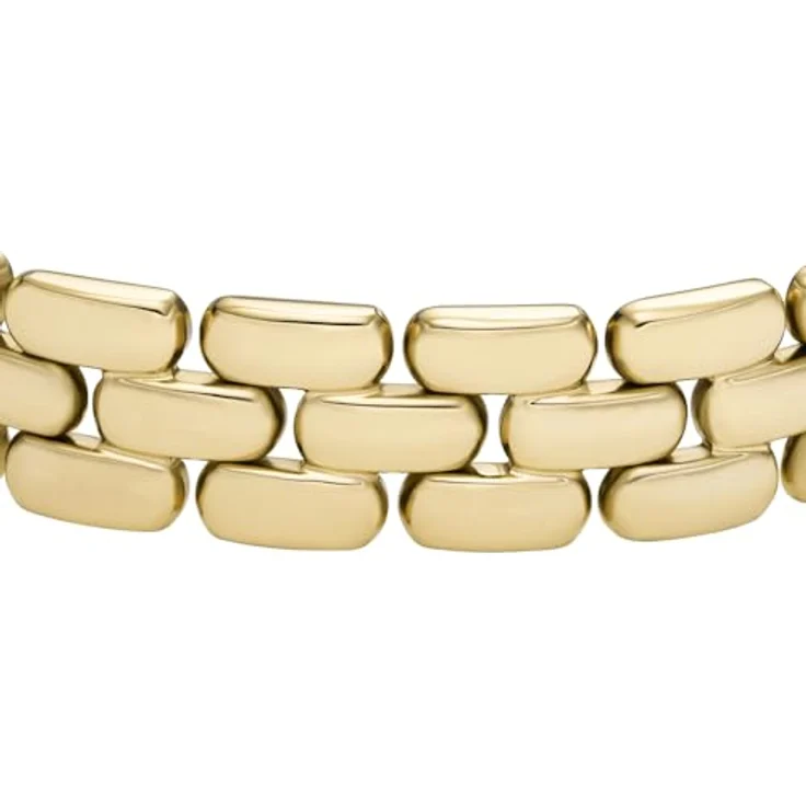 Fossil Herrenarmband aus Edelstahl, goldfarben mit Faltverschluss und poliertem Finish – Bild 3