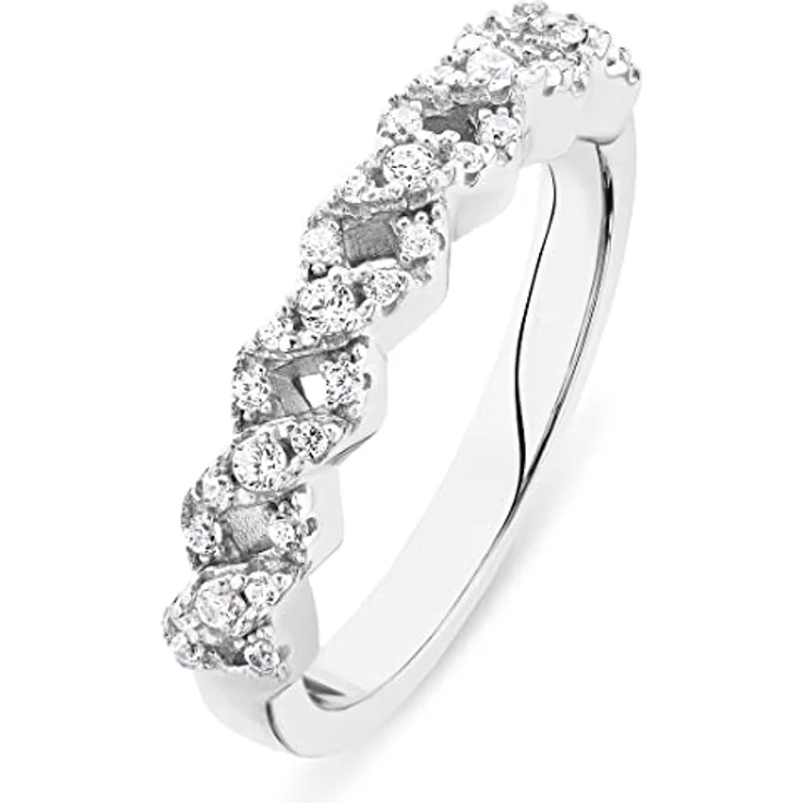 FAVS Damen-Damenring 925er Silber, 32 Zirkonia, Breite 0,4 cm, Stärke 3,2 mm, 32021732 – Bild 1