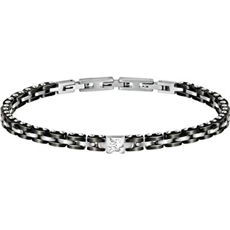 Maserati Jewels Herrenarmband JM420ATI02, 22 cm, aus Edelstahl und Keramik mit PVD-Beschichtung, Maserati-Blau-Finish, Clipverschluss