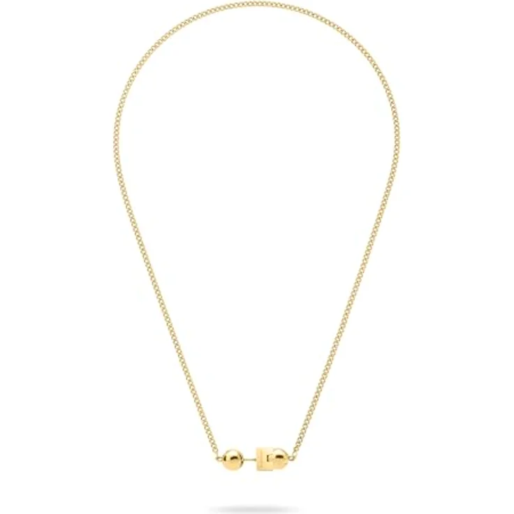 Liebeskind Berlin Damen Halskette LJ-1723-N-43, Edelstahl in IP Gold, 43 cm Panzerkette mit Steckverschluss – Bild 2