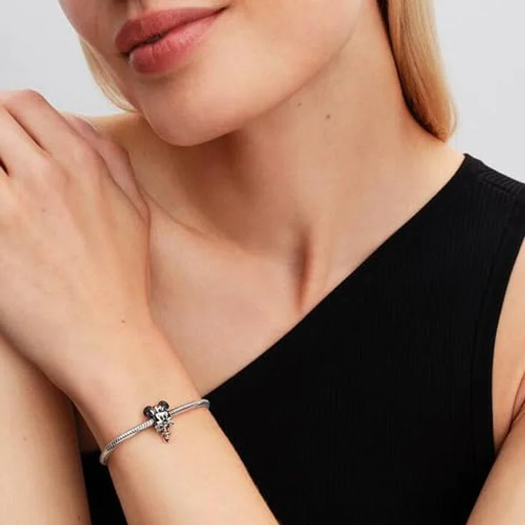 PANDORA Moments Disney Minnie Maus Weihnachten Charm, Sterling-Silber mit Emaille-Details, Kompatibel mit Moments, 794218C01 – Bild 5